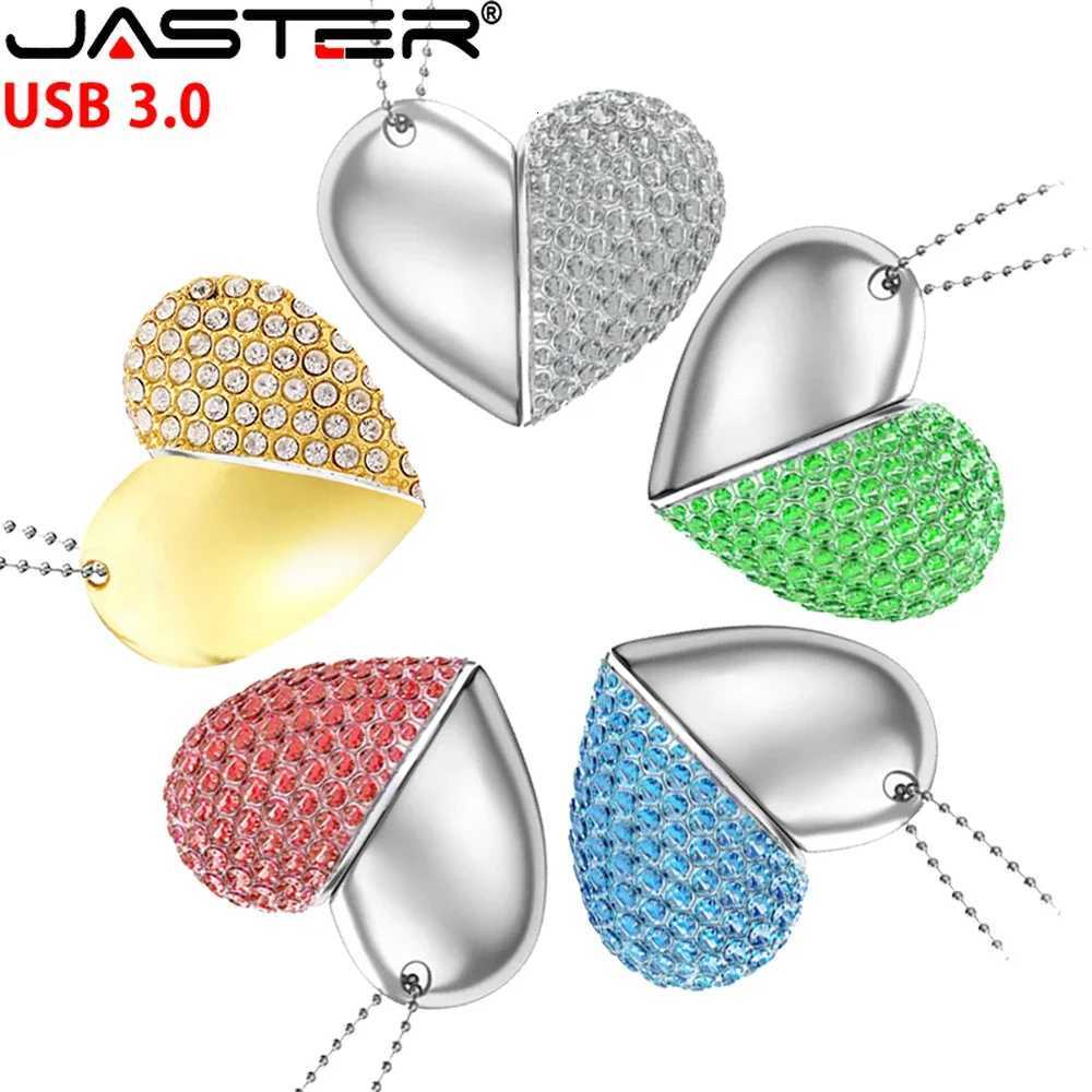 Love Necklace USB 30 Flash Drive 64GB Gifts Pen Drive 32GB Golden Memory Stick Green Silver e U Disk 16G C251209