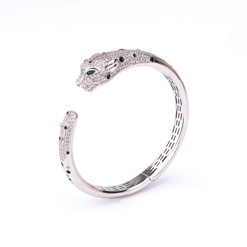 European and American Style Cross-Border New Fashion Leopard Bracelet Micro-Inlaid Resin Leopard Ring Bracelet Set for Women Wholesale