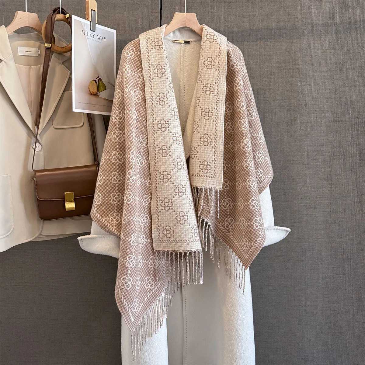 Luxury Luxury Duplex Printing Winter Cashmere Scarf Women Warm Pashmina Long Tassel Scarves Female Print Shawl Thick Foulard Bufanda Y251208