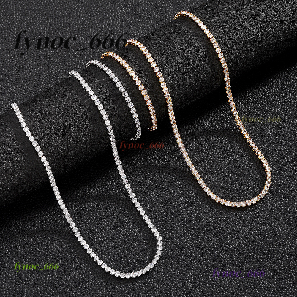 7"-30" Hip Hop Tennis Chain Necklace Bracelets Bling Moissanite Jewelry Accessory Gold Plated TopBling Graduated