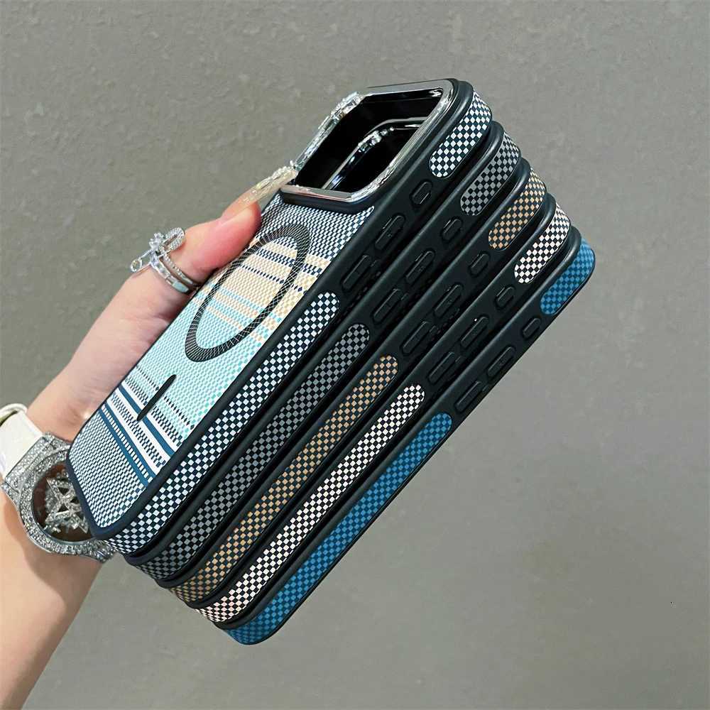 Slim Magnetic Striped Pattern Case for iPhone 17 Pro Max Air 16 15 14 13 12 11 for Shockproof tra Thin Colorf Cover C251209