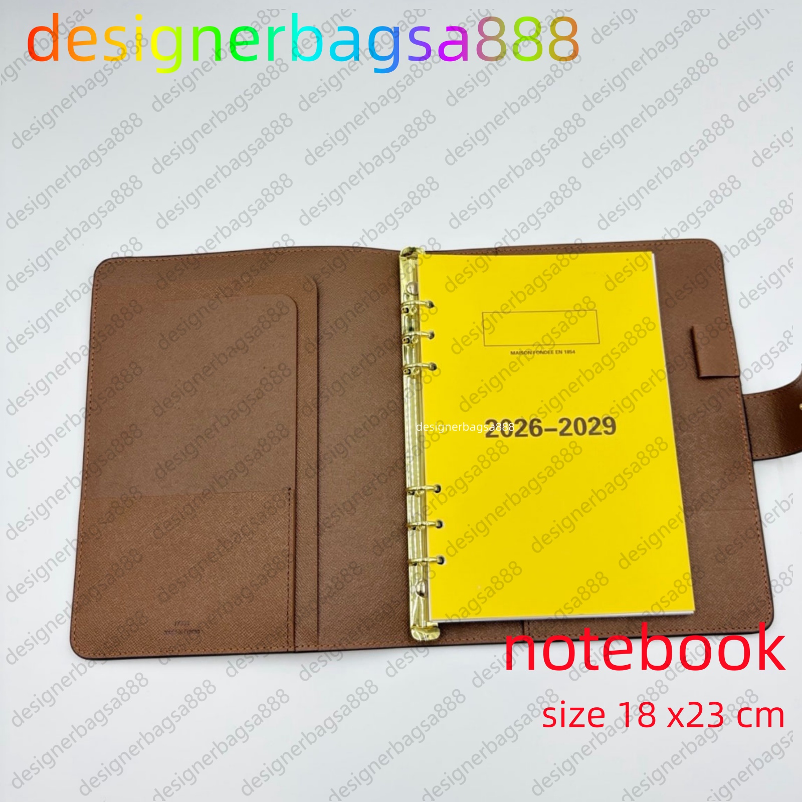 10A Agenda Holder Case Planner With Box Large Small Waterproof Ring Notebook Cover Work Meeting Note Calendar Luxury Designer Wallet PM MM GM 18 X 23 CM