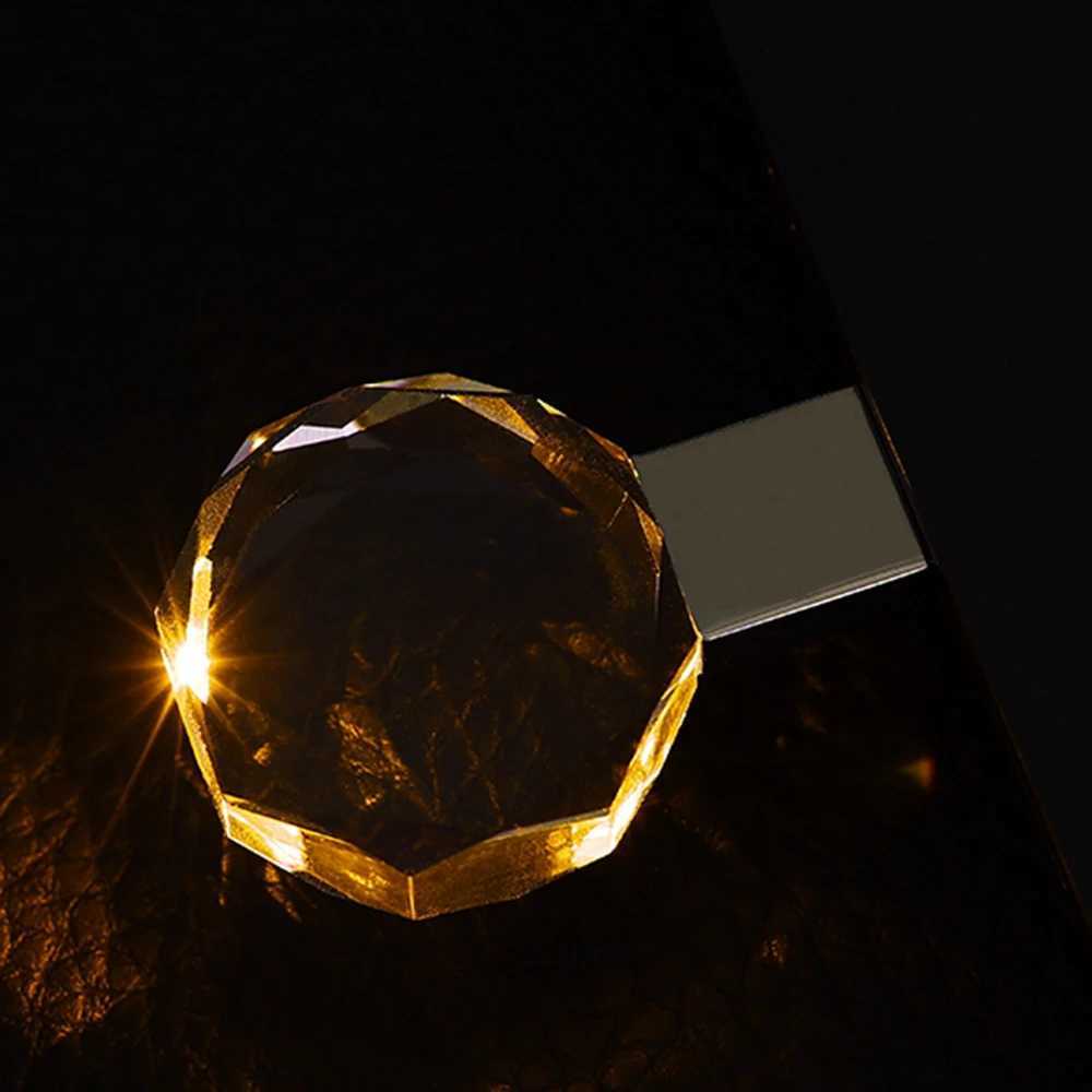 JASTER USB 20 Flash drive With LED Crystal Pendrive 4GB 8GB 16GB 32GB 64GB 128GB Pen Drive Photography Gifts C251209