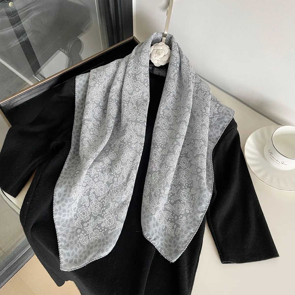 Luxury Luxury Silk Shawl Square Scarf for Women Satin Fashion Print Hijab Wraps Neckerchief Female Hair Bands Ribbon Headband Bandana Y251208