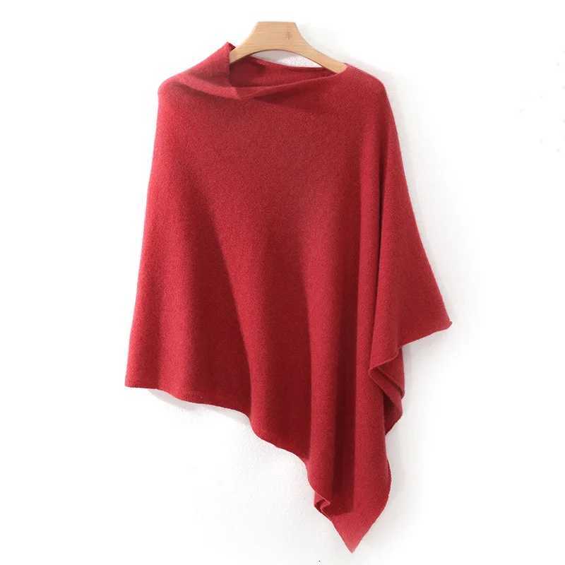 Luxury Autumn and Winter Unisex 100 Cashmere Loose Cape Solid Color Pullover Shawl Irregular Outer Outfit Y251208
