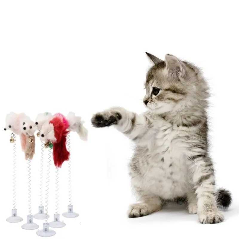 Cartoon Pet Cat Toy Stick Feather Rod Mouse Toy With Mini Bell Cat Catcher Teaser Interactive Cat Toy M251209