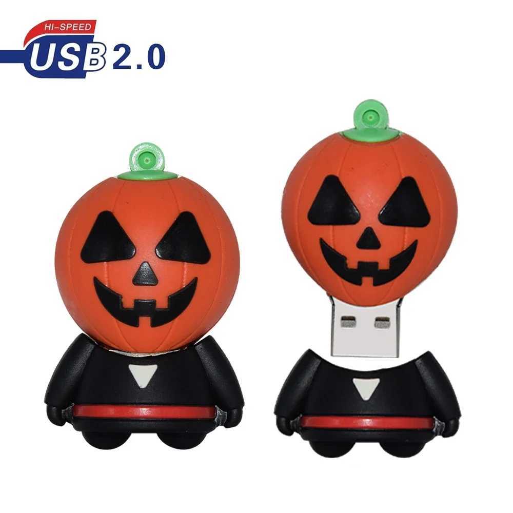 NEW Pendrive Halloween Cartoon Skl Pumpkin Memoria USB Flash Drive 8GB16GB 64GB 32GB Pen drive 128GB Cle Usb Memory Stick gift C251209