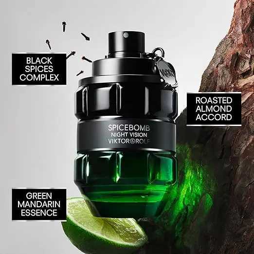 ViktorRolf Spicebomb Nightvision Eau De Toilette Clido Picante Fresco Colonia Para Hombre Con Notas Bergamota Ctrica EspeciasT251209