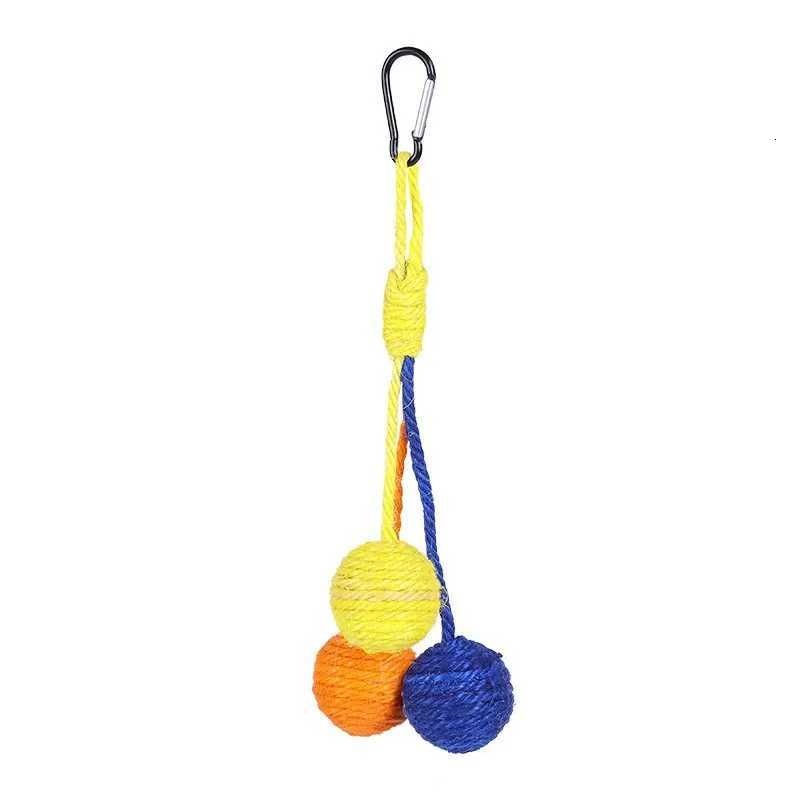 Cats Sounding Ball Interactive Handmade Sisal Cat Scratching Ball Make Sounds Cat Toy Home Kitten Ball Toys M251209