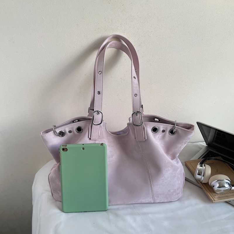 Faux Suede Zipper Casual Shoder Bags Solid Color Cmute 2025 Fi Bags for Wen Large Capacity Versatile Casual Tote Y251209