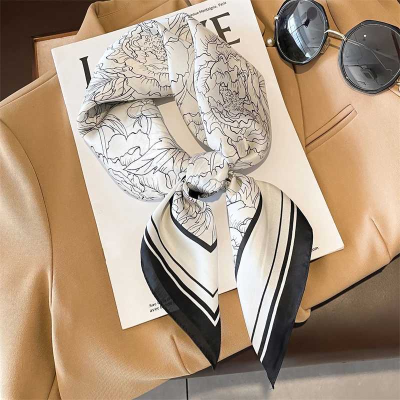 Luxury Fashion Scarves for Women Shawl Print Silk Satin Hijab Scarf Female Bandana 7070cm Luxury Brand Square Shawls Scarfs For Ladies Y251208