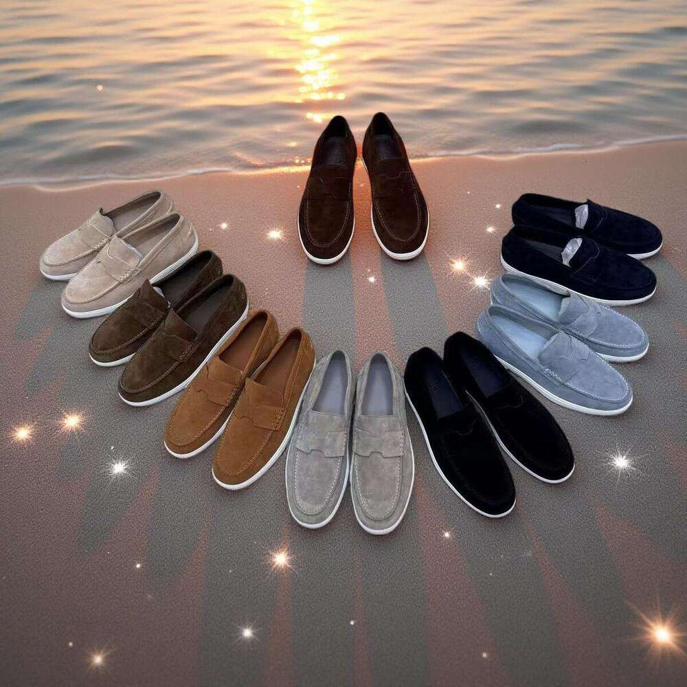 Luxury kelly loafer classic casual Unisex simple formal office Vacation Fashion dress shoes Suede slip on round toe flat solid loafers designer womens mens shoe