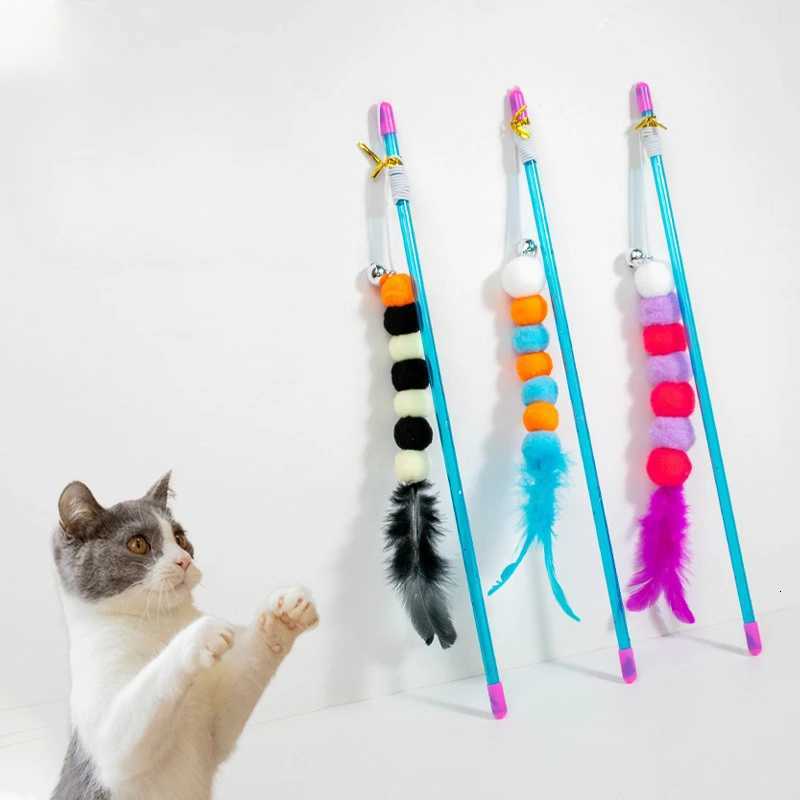 Interactive Cat Teaser Rod with Bell and Feather Funny Play Stick for Indoor Cats Durable Safe Flapping Bird Design Training Toy M251209