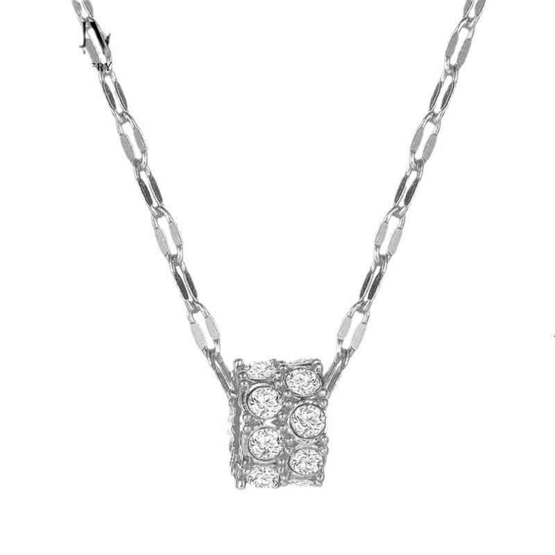 luxury Hot free shipping Selling Dia-Studded Small Waist Necklace For Women French Light Niche Design Rotating Round designer Pendant Collarbone Chain