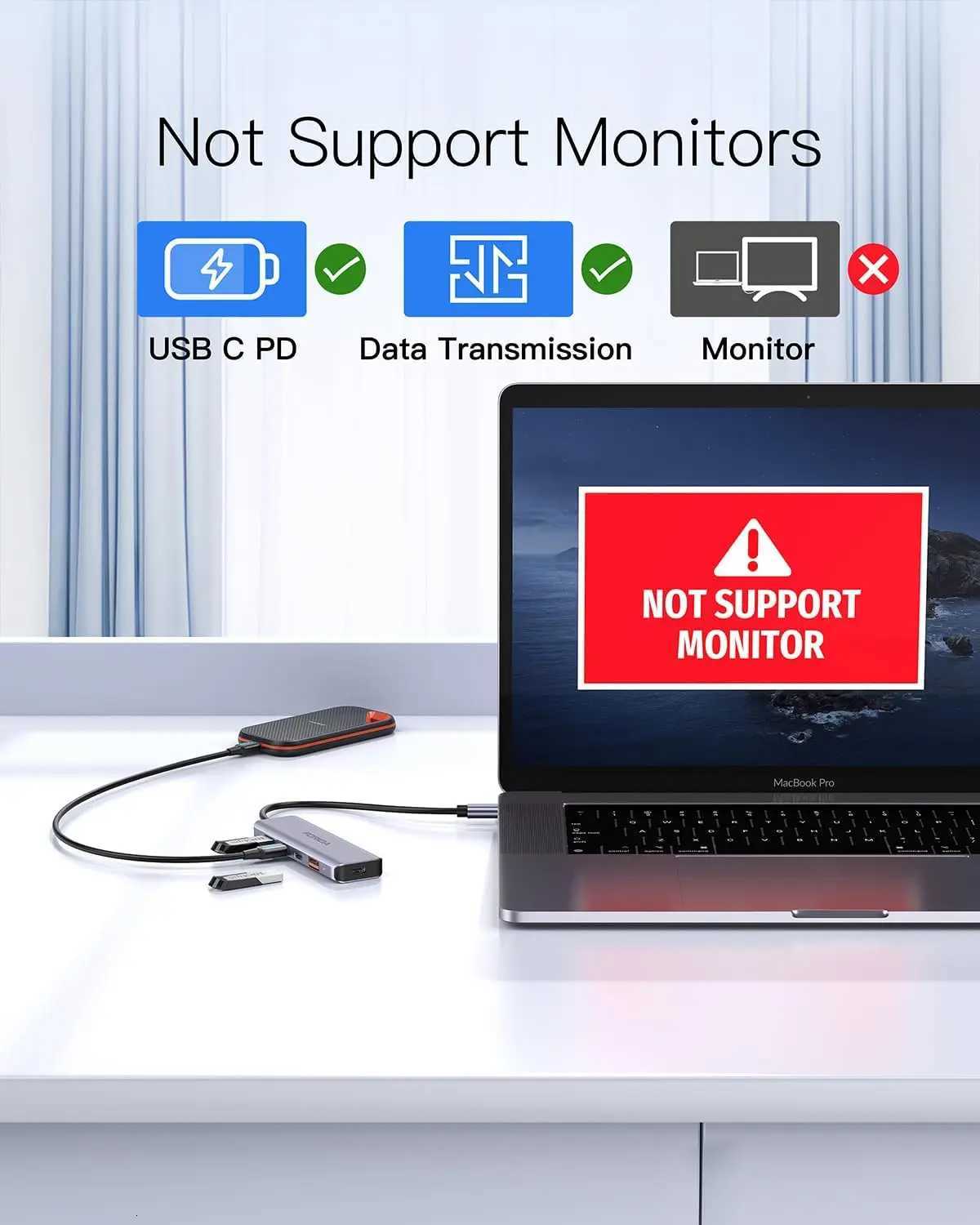 Forida USB C Hub 10Gbps USB C Splitter 100W Power Charging USB 32 Gen2 Adapter for Laptop Book Desktop Tablet PC SmartPhone C251209