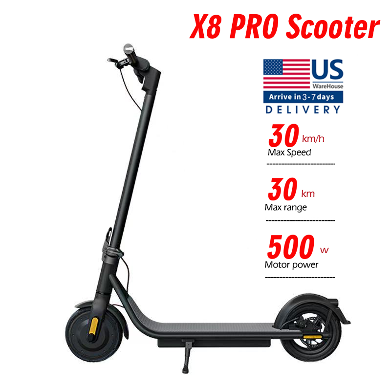 New X8 Pro 500W Electric Scooter for Adults 19MPH 36V 10.4AH Folding Commute Off Road Electric Scooter 30 Miles Range E-Scooter Kick Scooter