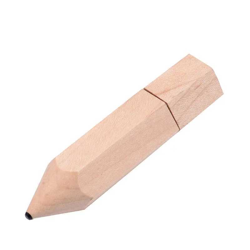 Wooden Pencil USB Flash Drives Pen Drive Maple Wood Real Capacity Memory Stick 64GB/32GB/16GB/8G/4G Gift U Disk C251209