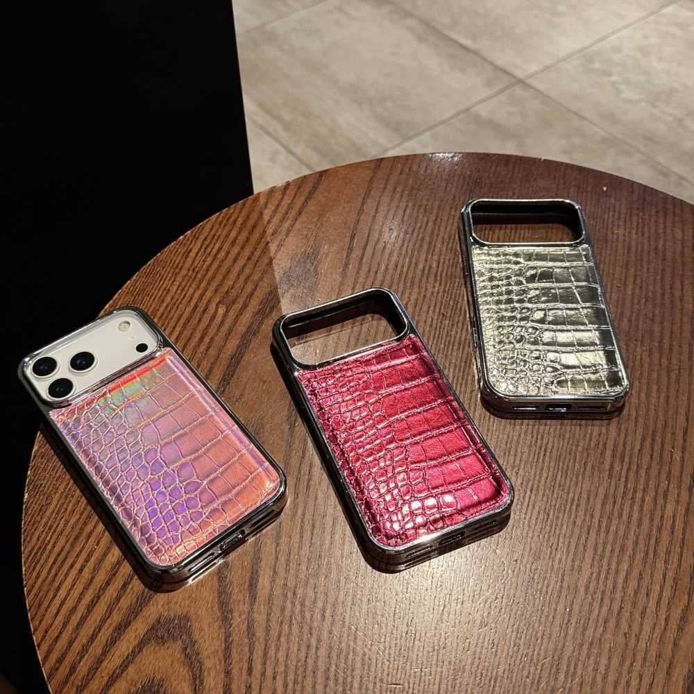 for iphone 17 Pro Max Case Luxury Crocodile Pattern Plating Case For iPhone 16 17 Air 14 15 Plus 11 13 12 Pro Max Leather Cover C251209