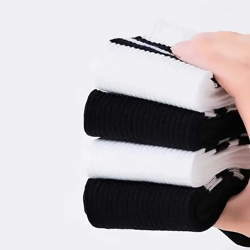Men Women Striped Socks Fashion Color Soft Comfortable Sweat Absorbing Breathable Lovers Sports Style Casual Socks 6/10/20 PairsT251209