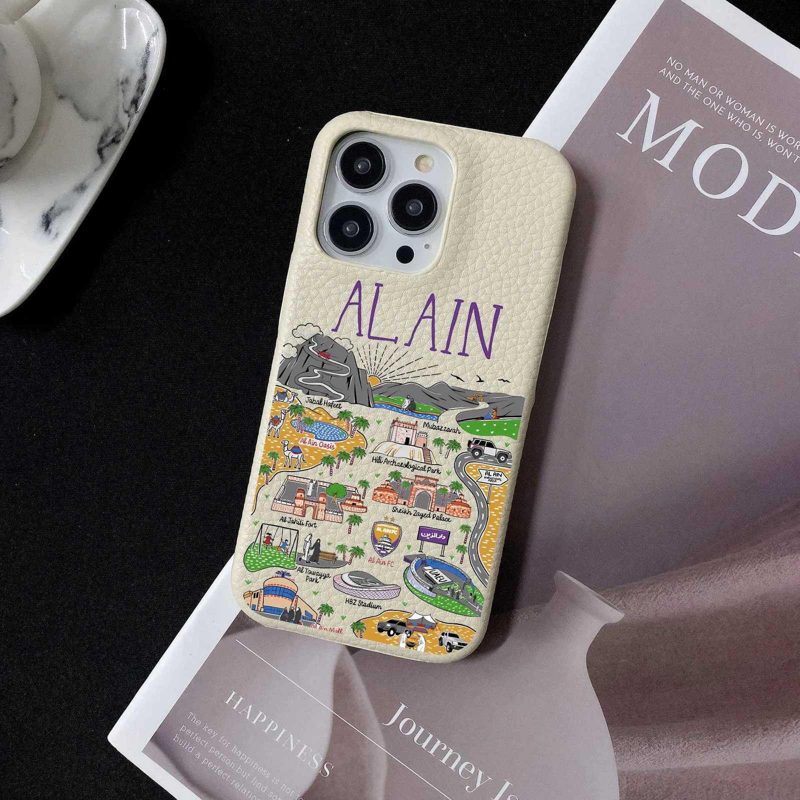 AL AIN Personali Custi Letter Leather Case For Iphone 15 16 pro max 14 13 Pro Max 12 Mini 11 kafr letters Luxury Covers C251209