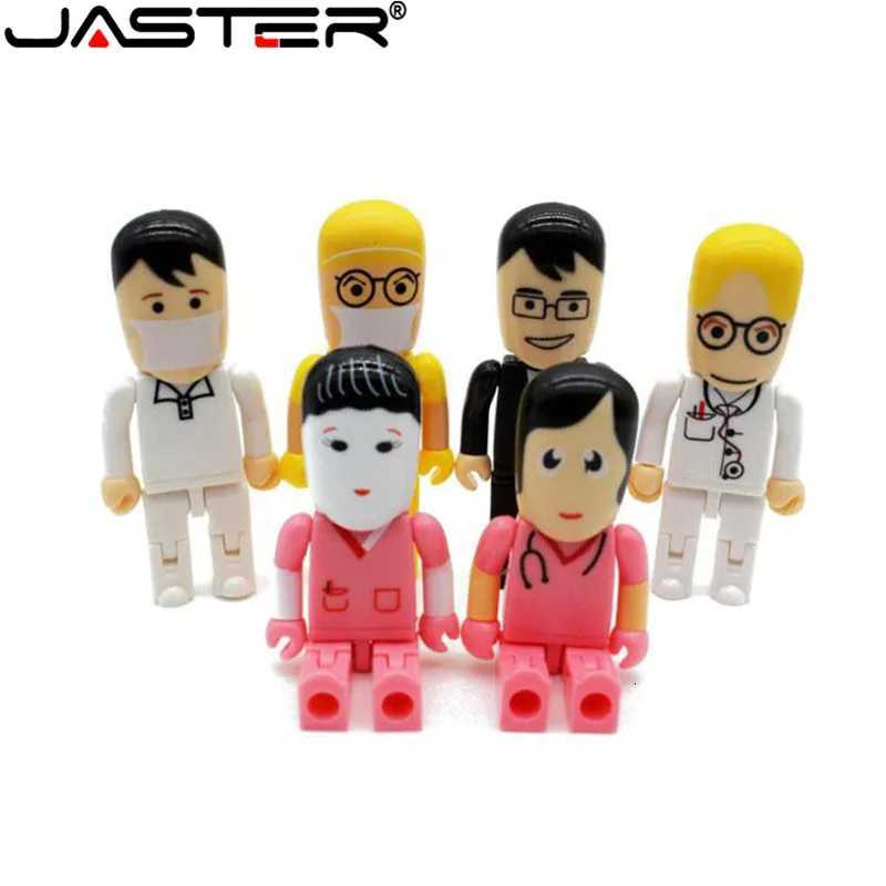 JASTER Doctors Memory Stick Nurses Lovely Medical Pendrive Cartoon USB Flash Drive Pendrive 4GB 8GB 16GB 32GB 64GB 128GB C251209