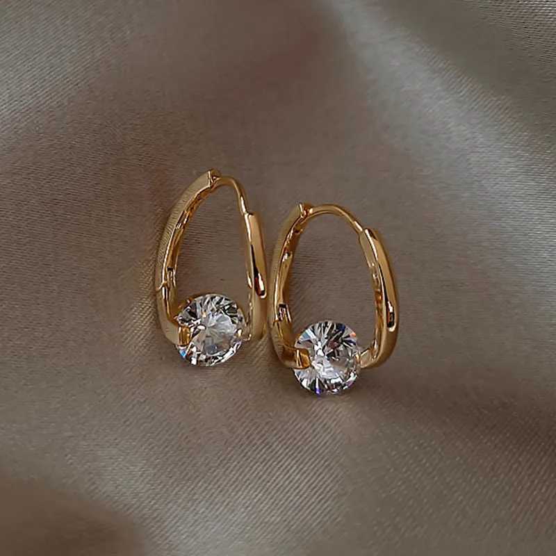 Korean Fashion Zircon Drop For Women Jewelry 2025 Trending New Luxury Womens Geometric Hoop Earrings Pendientes Gifts K251209 H260129