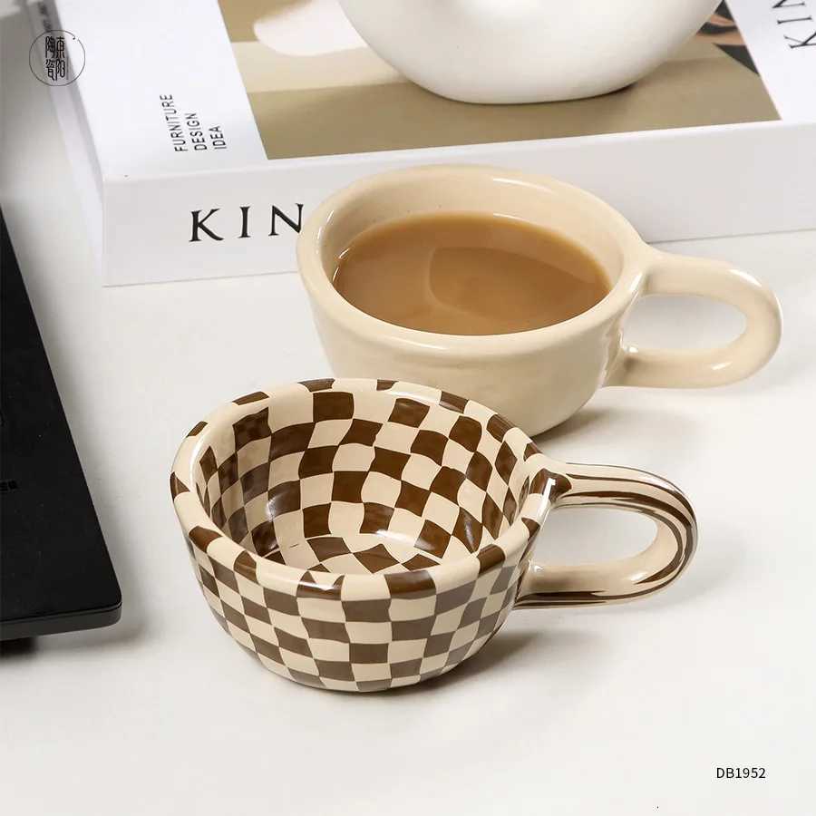 1pc Ceramic gs Coffee Cups Irregar Flower Milk Tea Cup ins korean style Oatmeal Breakfast g Drinkware Kitchen H251209