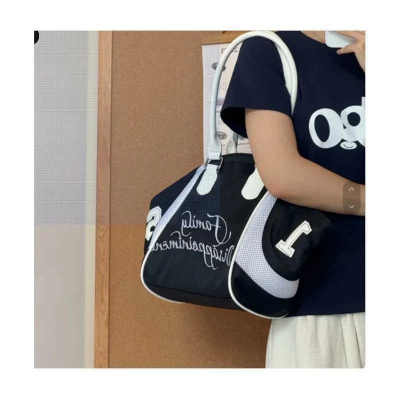 JIAERDI Sports Nyl Black Tote Bag Wallets Wen Versatile Letter Casual Y2k Handbag Ladies Large Capacity Underarm Bag 2025 Y251209