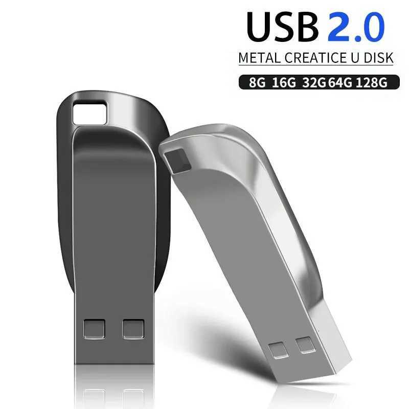 NEW USB Flash Drive 20 High Speed 128GB 64GB 32GB 16GB 8GB Cle USB 20 Flash Pendrive 64GB 128GB Metal 20 Stick Pen Drive C251209