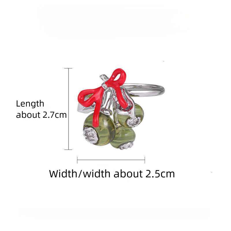 DHcollections Original Niche Design Unique Temperament High-end Bowknot Green Grape for Women Fresh Sweet Cool Fashion Index Finger Ring