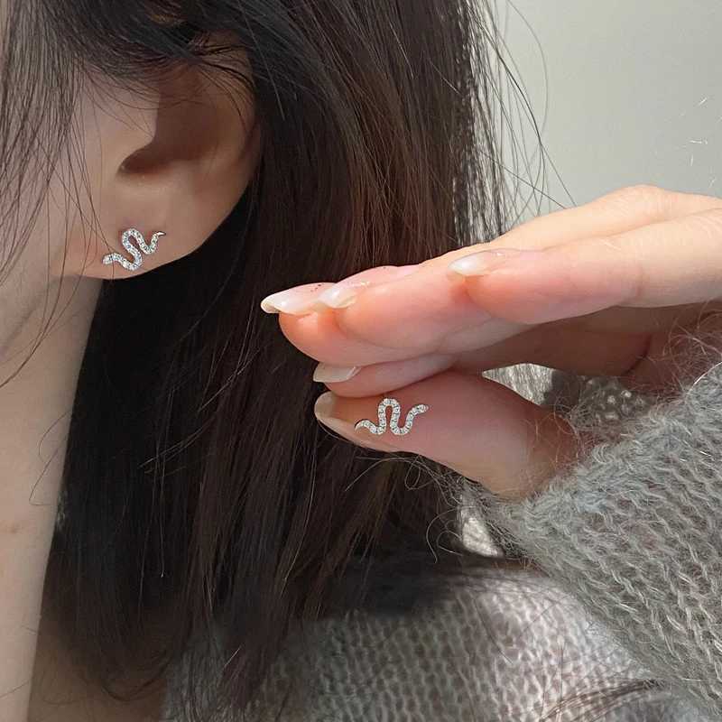 Anziw D Moissanite Stud for Women Men 925 Silver Trendy Personality Snake Earrings 2025 New Fine Jewelry Certified Gift K251209 H260202