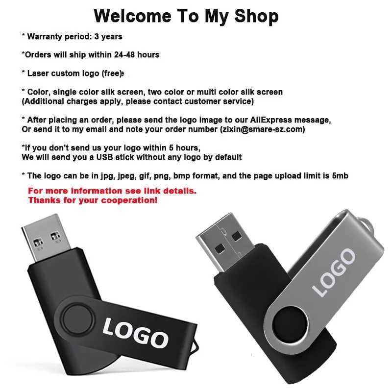 50Pcs USB Flash Drives 4G 8GB Pen Drive 16GB 32GB Flash Disk 64GB 128GB USB Memory Stick 256MB 512MB 1GB 2GB /sing C251209