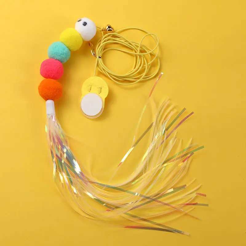 Cat Hanging Toy Independent Cat Teasing Elastic Rope Hanging Door Cat Teasing Stick Feather Teasing Cat Pet Teasing Cat Stick M251209