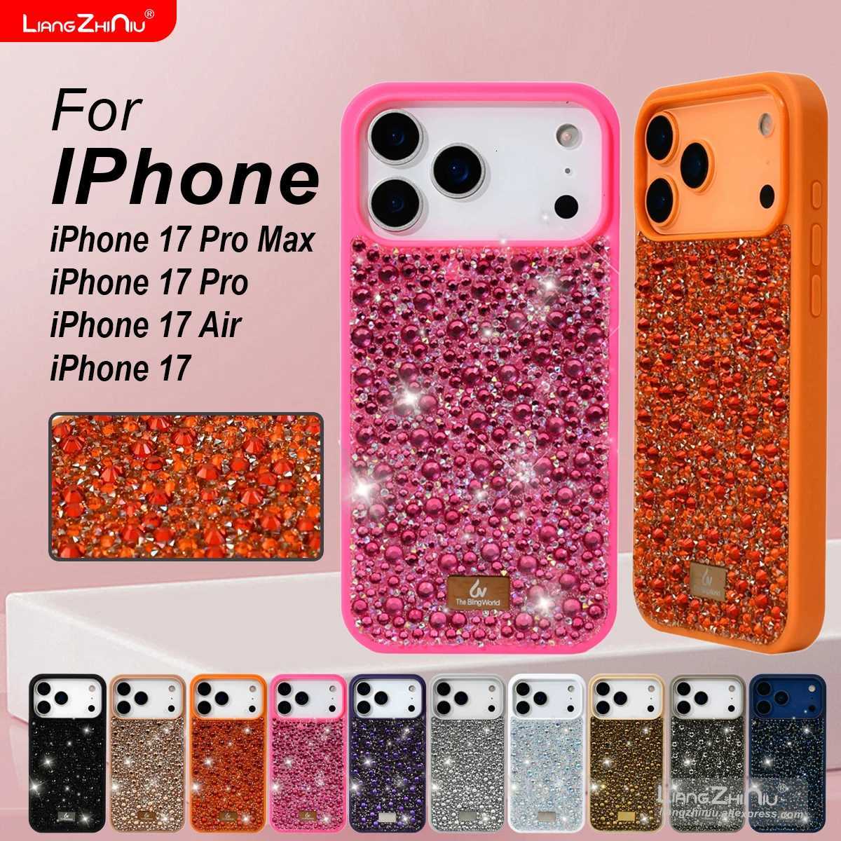 Premium 3D Crystal Stone For Iphone 17 Pro Max 17 Air 17 Pro 17 Luxury Glitter Diamond Phone Case TPU Soft Bezel Shockproof Case C251209