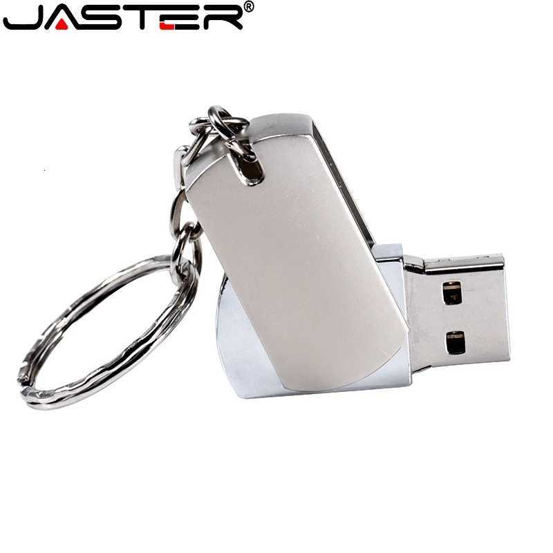 JASTER Portable Metal USB Flash Drive 64GB Mini Pendrive 32GB Silver Memory 16GB Key Chain Pen Drive Stick 8GB U Disk 4GB C251209