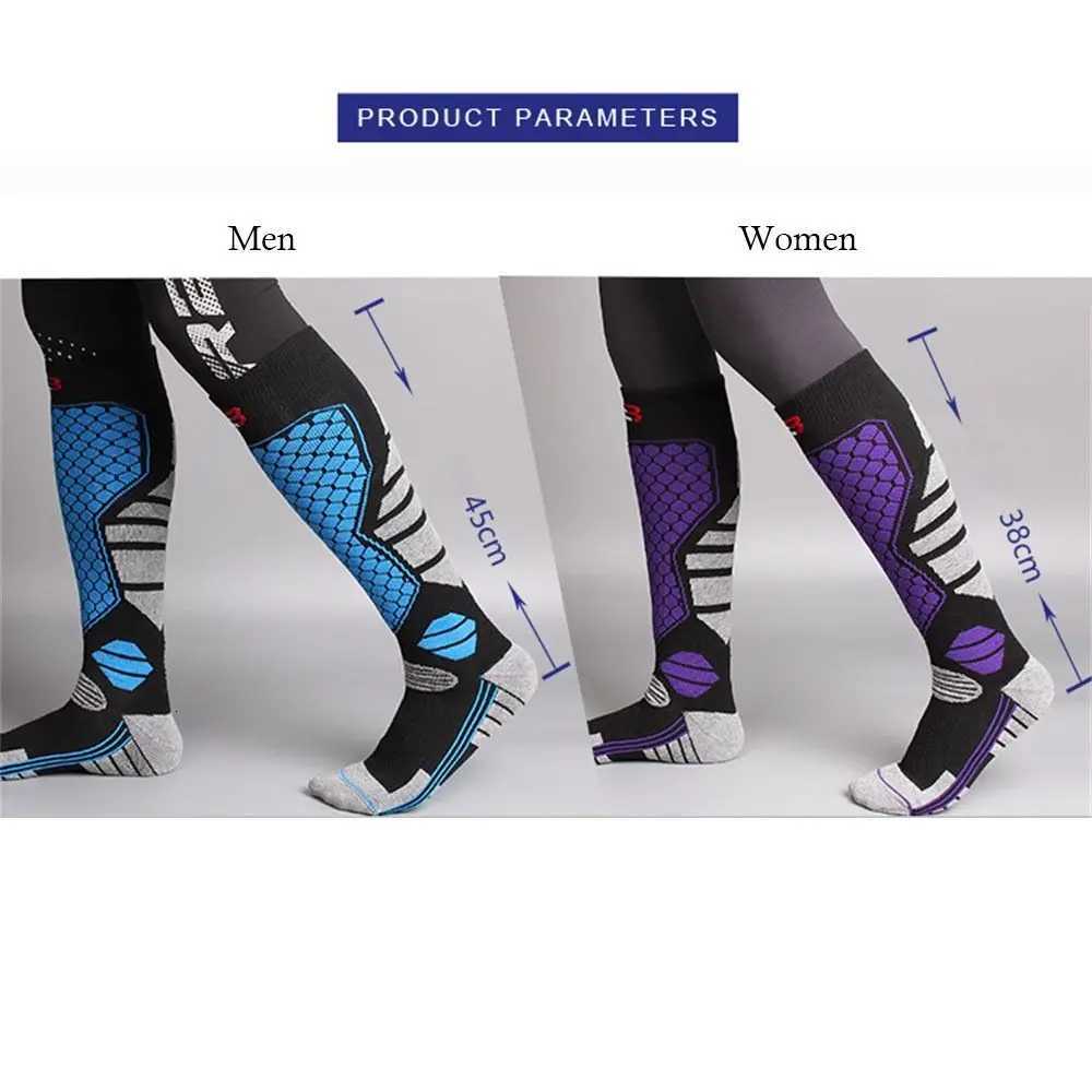 Winter Warm Ski Socks Anti-slip Thickened Breathable Compression Snowboard Socks Thermal Moisture-wicking Knee High SocksT251209