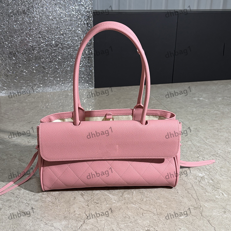 26s Tote Calfskin Luxury Handbag Designer Ladys Shoulder Bag Caviar Genuine Leather Solid Color Gold Hardware Metal Lock Underarm Bags Travel Airport Bag 33x19cm