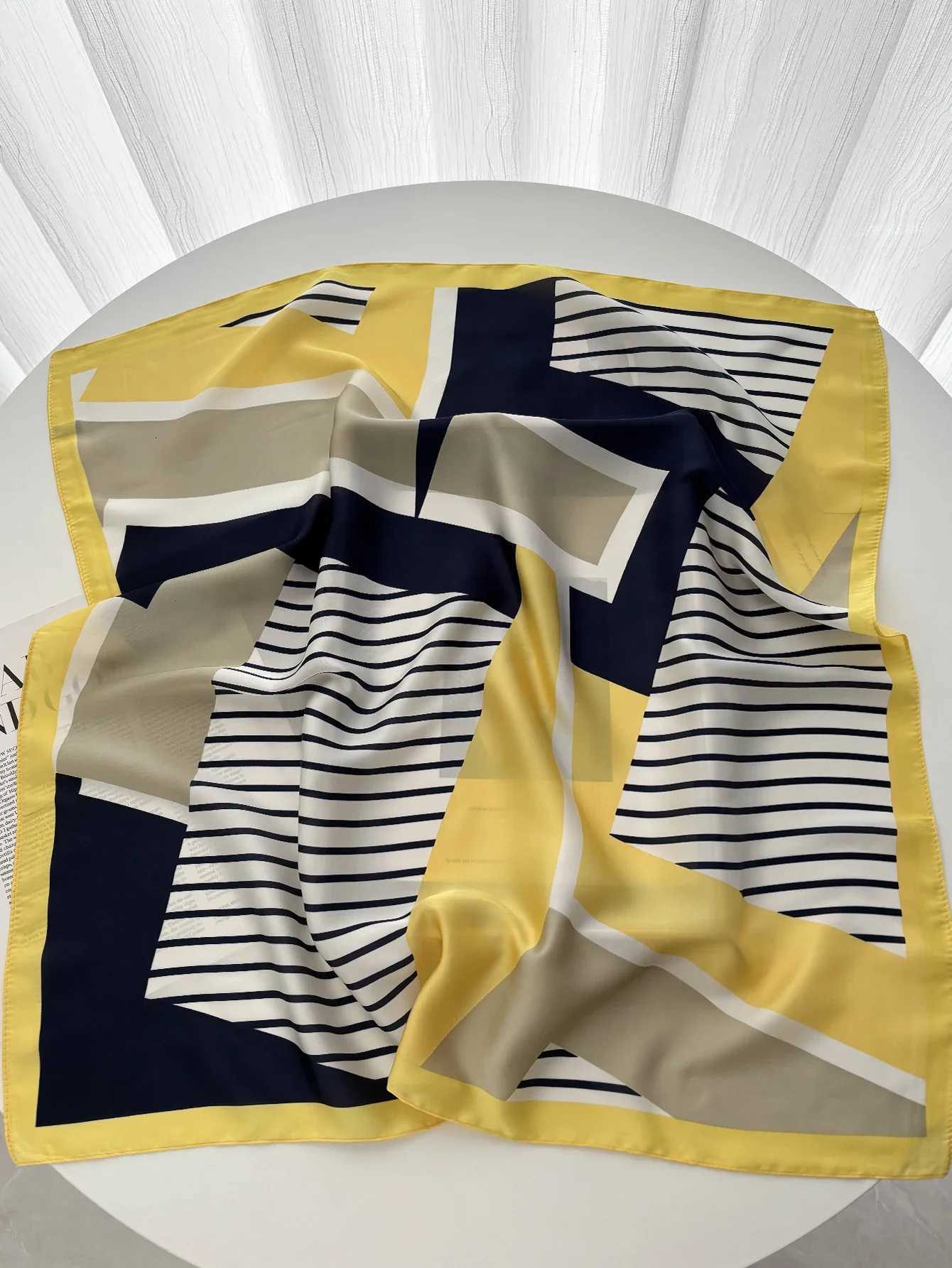 Luxury 70cm Womens Soft Satin Square Scarf Floral Print Wrap Foulard Handkerchief Bandanas Neck Hair Skinny Tie Scarves Shawls Y251208