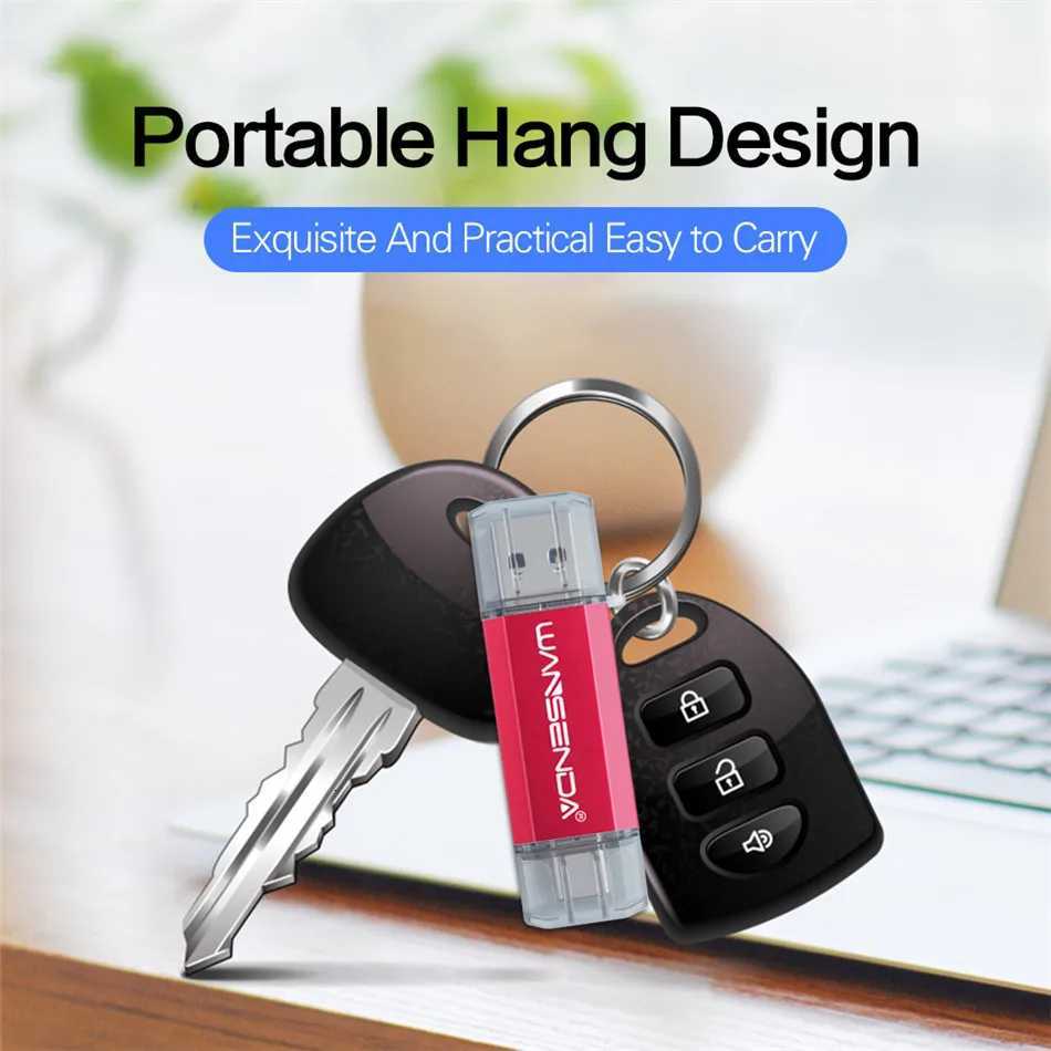 Hots WANSENDA OTG USB Flash Drive Type C Pen Drive 512GB 256GB 128GB 64GB 32GB 16GB USB Stick 30 Pendrive for Type-C Dev C251209
