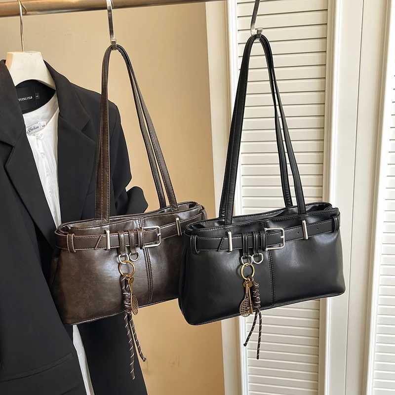 Timeless Elegant Wen Shoder Bag-Premium PU Solid ColorTie-Strap Loop AccentSpacious Capacity for Daily Use Cmutes Y251209