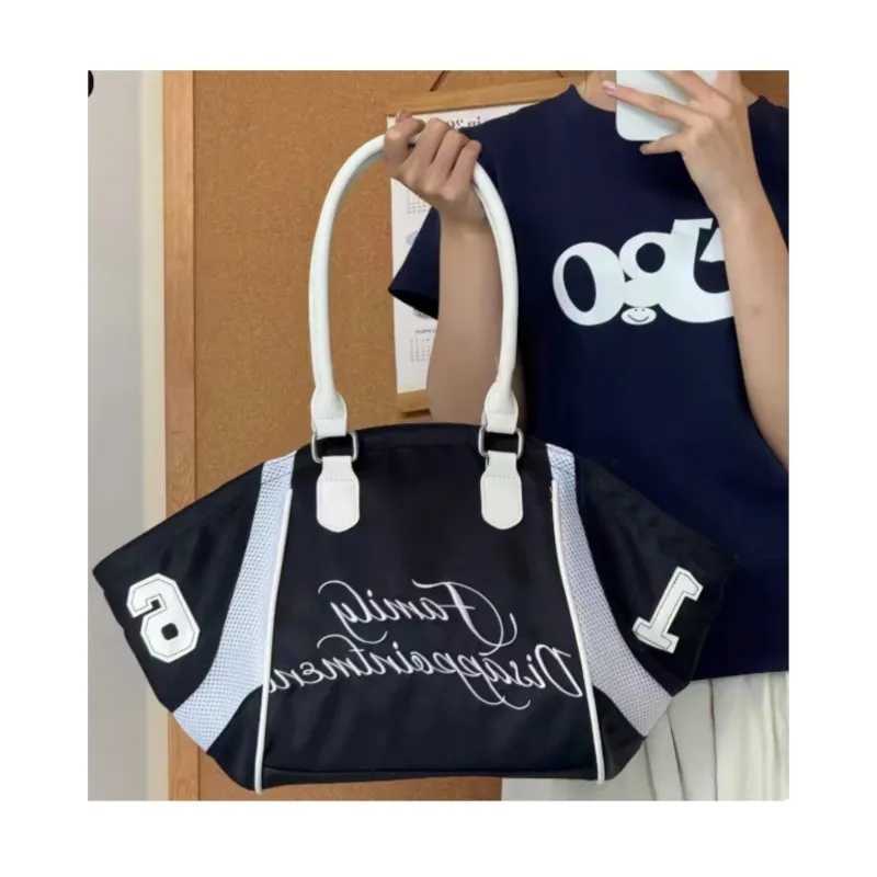JIAERDI Sports Nyl Black Tote Bag Wallets Wen Versatile Letter Casual Y2k Handbag Ladies Large Capacity Underarm Bag 2025 Y251209