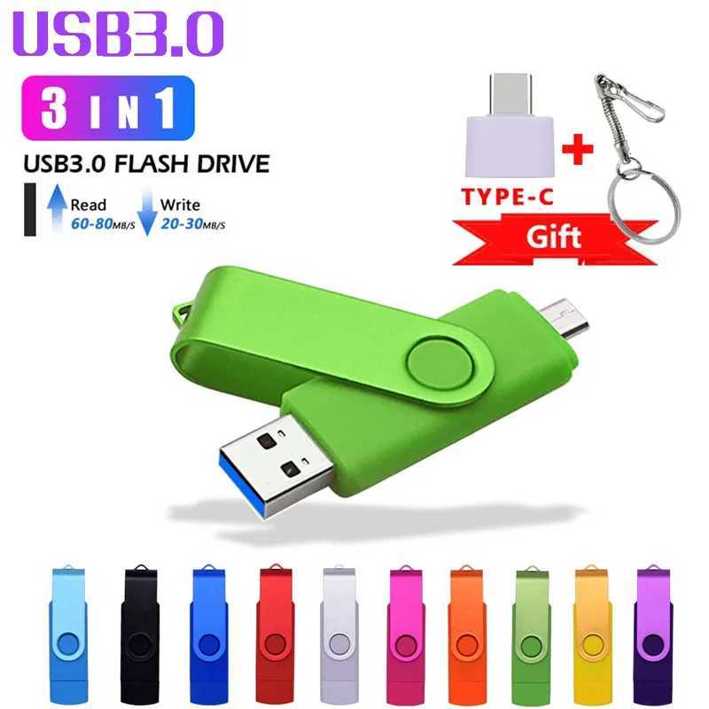 High Speed Pendrive 64GB 128GB 256GB 64GB High-quality Usb Flashdrive Pen Drive OTG Type C USB Flash 30 USB with Key Chain C251209
