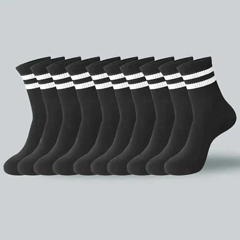 Men Women Striped Socks Fashion Color Soft Comfortable Sweat Absorbing Breathable Lovers Sports Style Casual Socks 6/10/20 PairsT251209