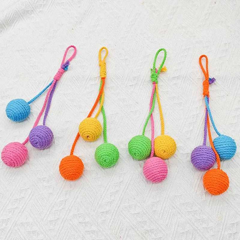 Resistant Chew Toys Can Be Suspended Cat Teasing Toys Cotton Rope Ball Toy Nontoxic Durable Interactive Cog Toy Pet Accessories M251209