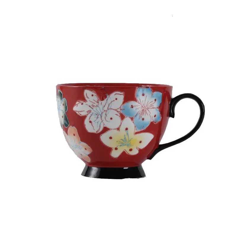 Creative Painted Flowers Ceramic Coffee g Large Capacity Oat Milk g Vintage Flower Pattern Teacup Drinkware Birthday Gift H251209