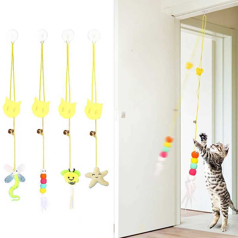 Funny Cat Toy Interactive Cat Toys Hanging Long Rope Swing Teasing Cats Toy for Kitten Elastic Hanging Door Teasing Cat Supplies M251209