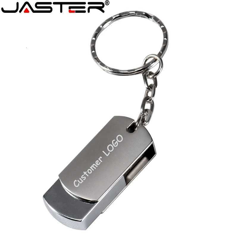 JASTER Portable Metal USB Flash Drive 64GB Mini Pendrive 32GB Silver Memory 16GB Key Chain Pen Drive Stick 8GB U Disk 4GB C251209