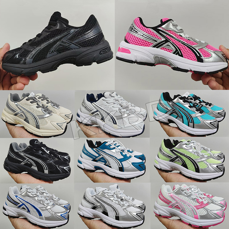 2026 Top Quality Designer Gel Kids Running Shoes Trainers black white silver metallic ivory blue sea salt kids platform designer athletic Childrens Size 26-37