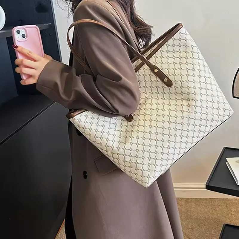 Large capacity shoder bag light luxury tote bag wens PU leather cmuting casual handbag mtifunctial high-end feel larg Y251209