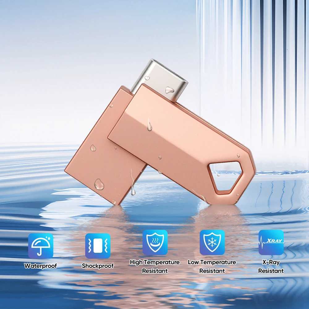 JASTER Key Chain USB Flash Drive 128GB TYPE-C OTG 2 IN 1 Metal Pen Drive 64GB Business Gift Memory Stick 32GB USB Stick 16G C251209